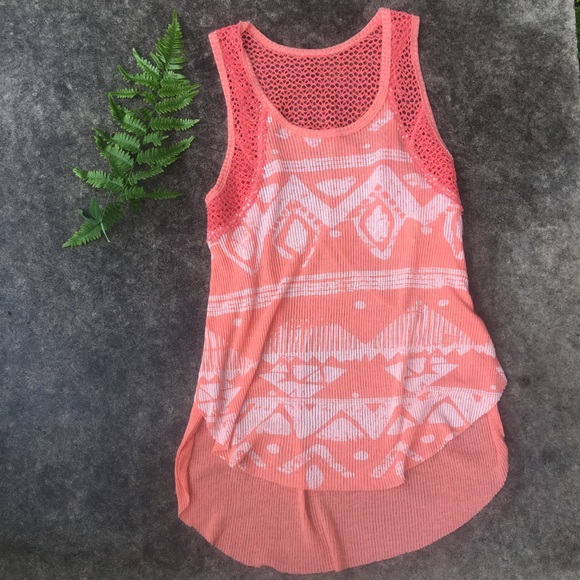 Free People Tops - 🌻Free People Patterned Crochet Tank Top Size XS